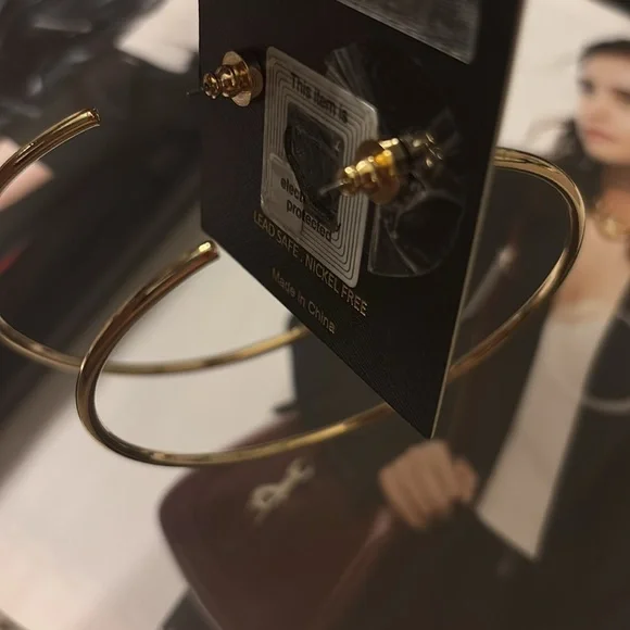 House of Harlow 1960 Brass Hoop Earrings - Picture 4 of 6